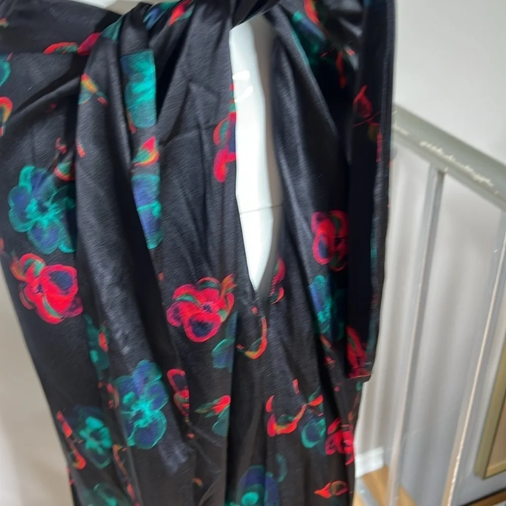Ganni Sz 32 / US 0 Floral Print 100%Silk Pull On Tie Front Skirt - New with Tags